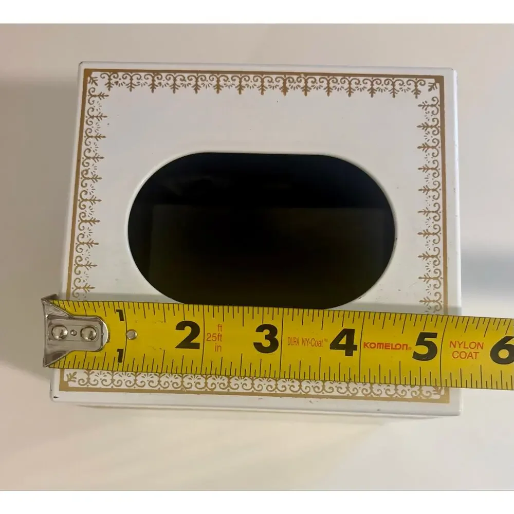 Vintage White and Gold Tissue Box Cover by Andre Richard made in Japan